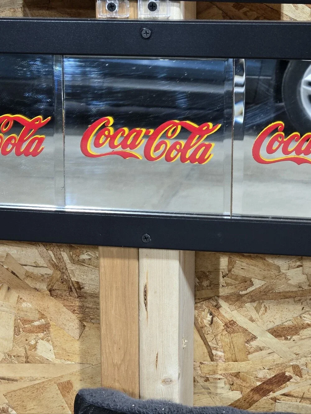 Vintage COCA-COLA FRAMED  MIRROR SIGN 6x18 Inch In Frame Unusual Rare Best Offer